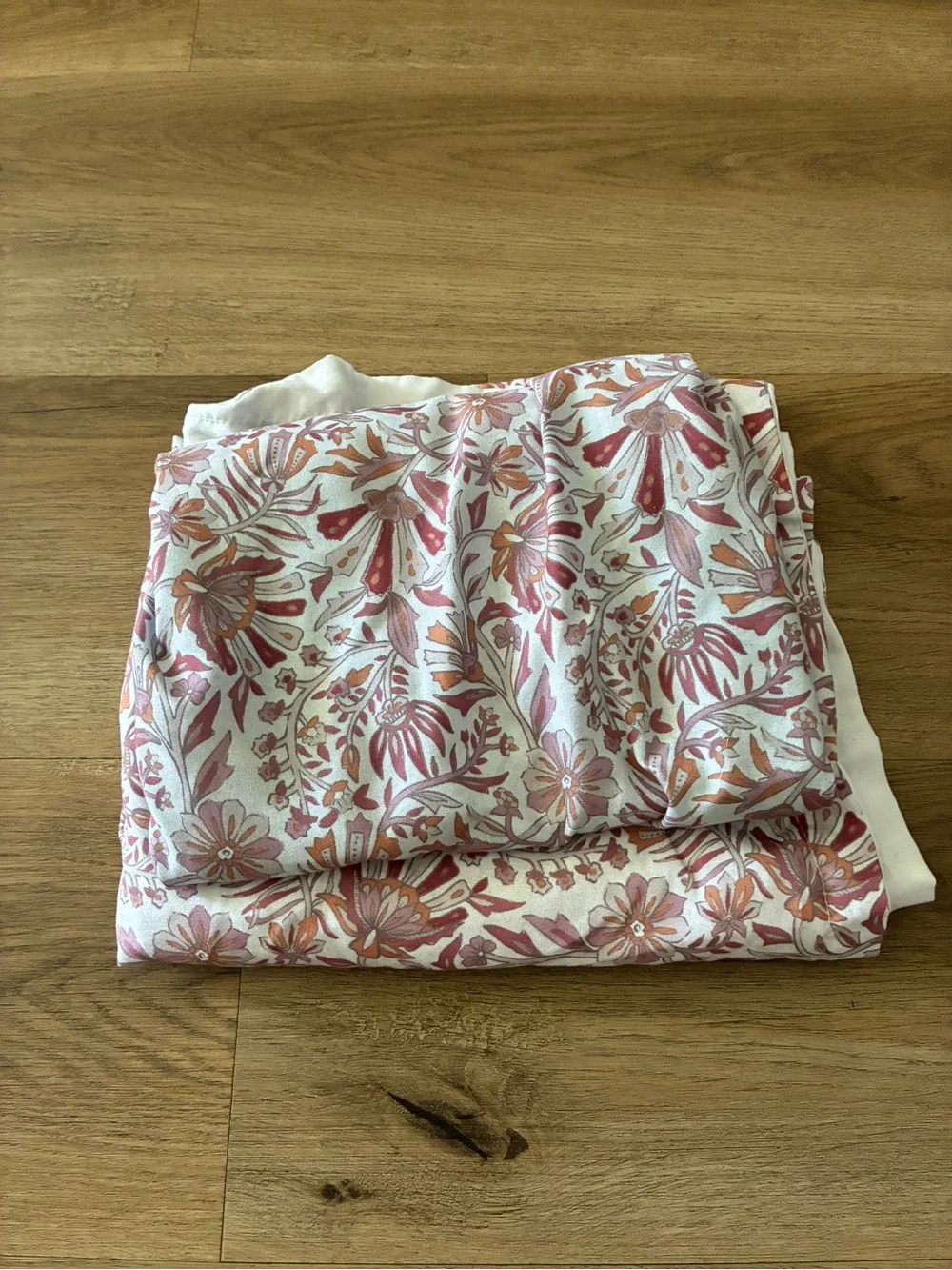 King Size Boho Floral Pillow Cover Set Pink Rust Wildflower Covers Set of 2